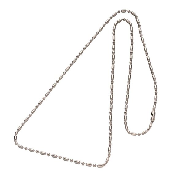 Surgical Stainless Steel 2.4mm Dot Dash Ball Chain Silver Tone Necklace 24" Long - Picture 1 of 2